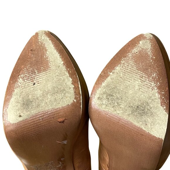 Steve Madden Darrina Leather Platform Stiletto Heels Brown Sz 8.5 Pointed Toe - Picture 7 of 8